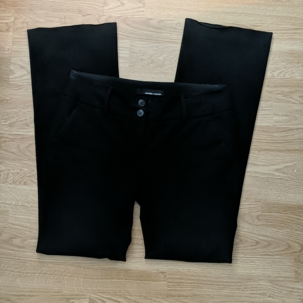 Black straight leg pants